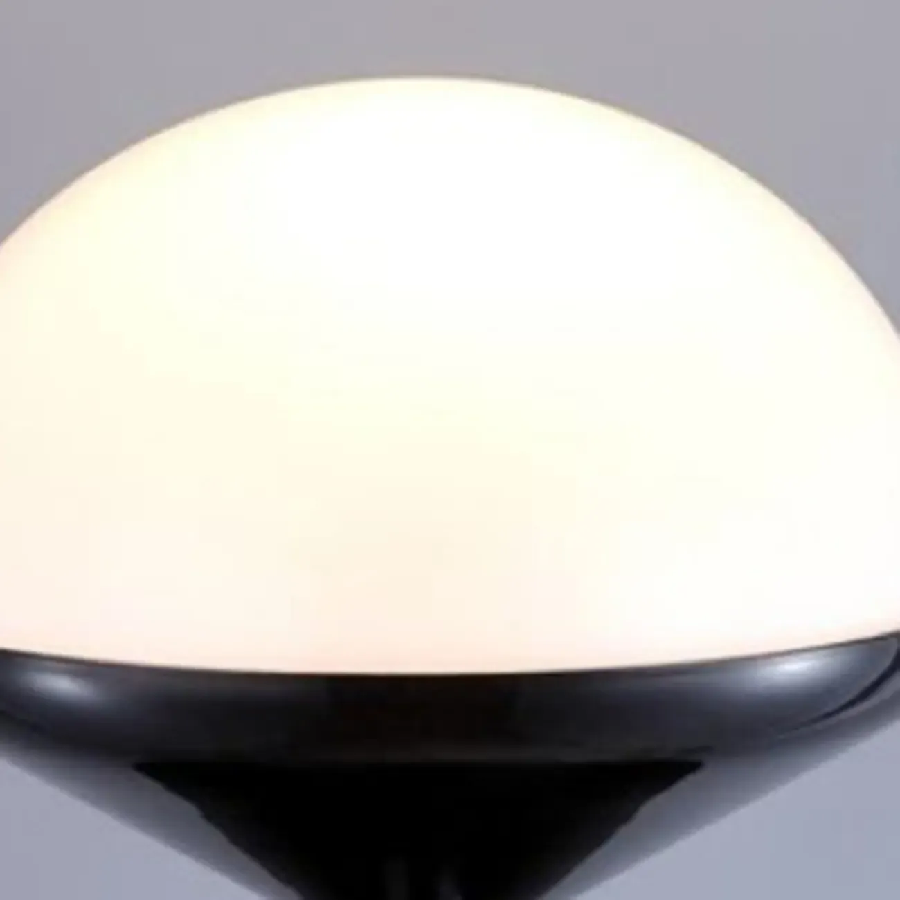 Unique Black Floor Lamp with White Acrylic Dome Shade Image - 9