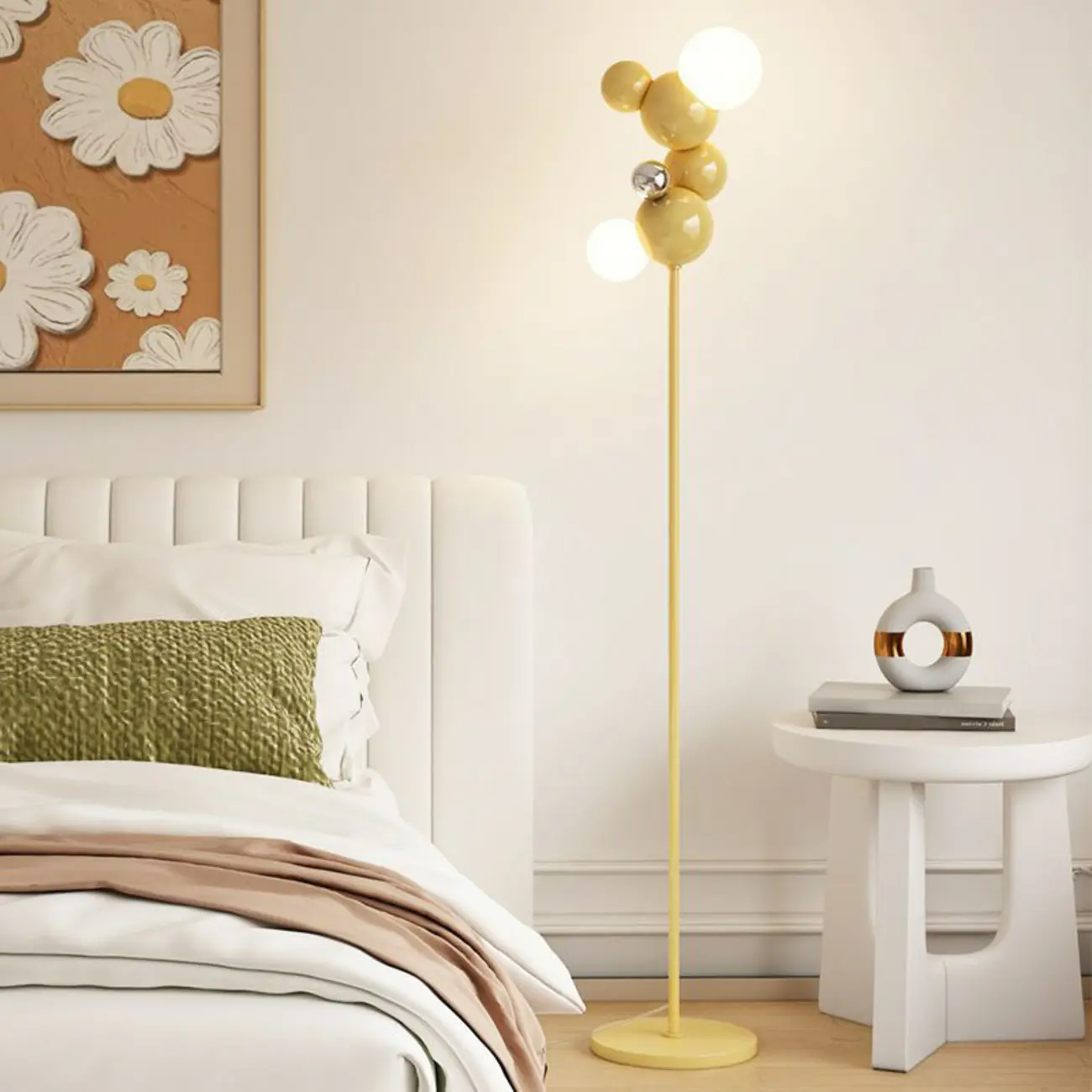 2-Light Unique Modern Spherical Floor Lamp for Bedroom Image - 1 | homeyfad