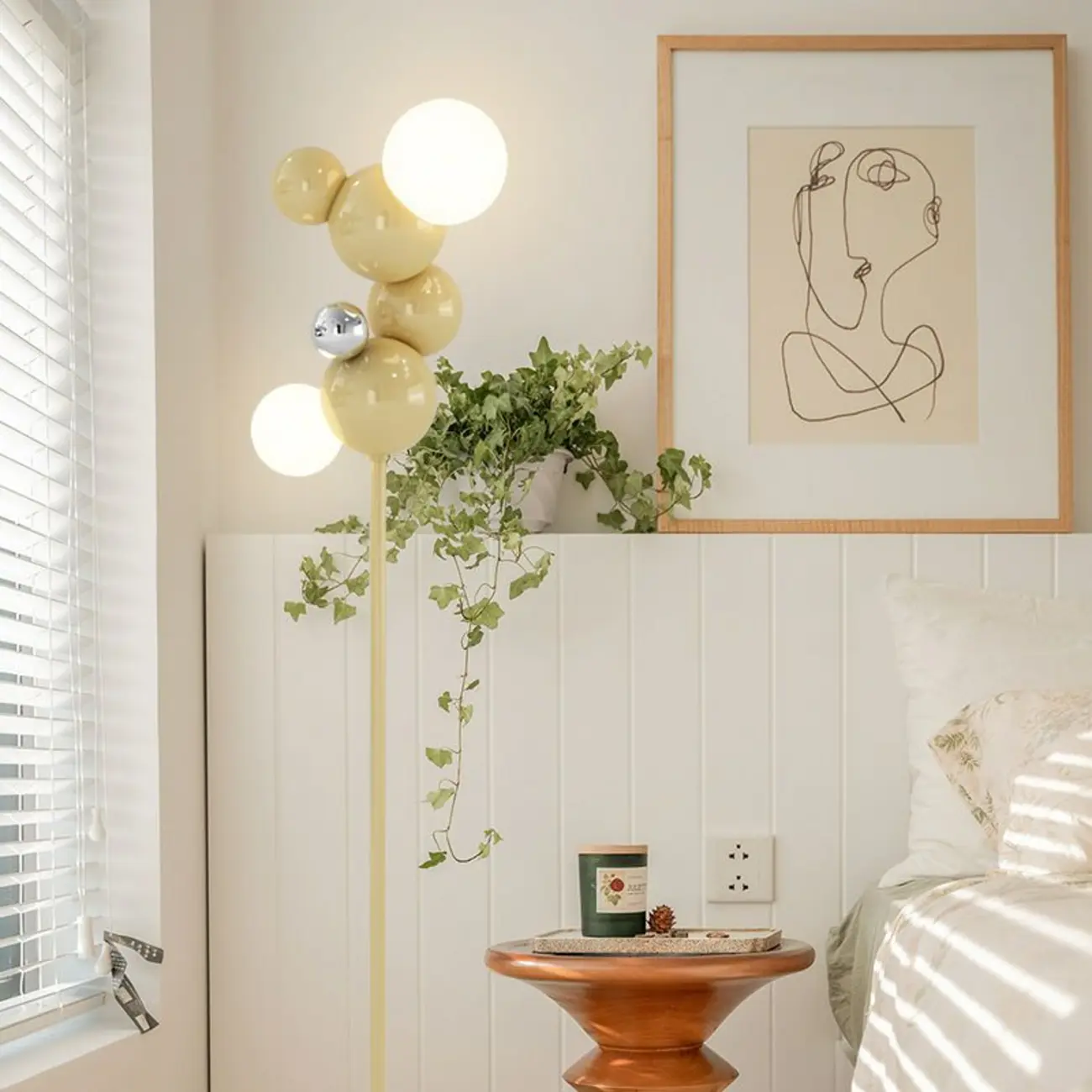 2-Light Unique Modern Spherical Floor Lamp for Bedroom Image - 4 | homeyfad