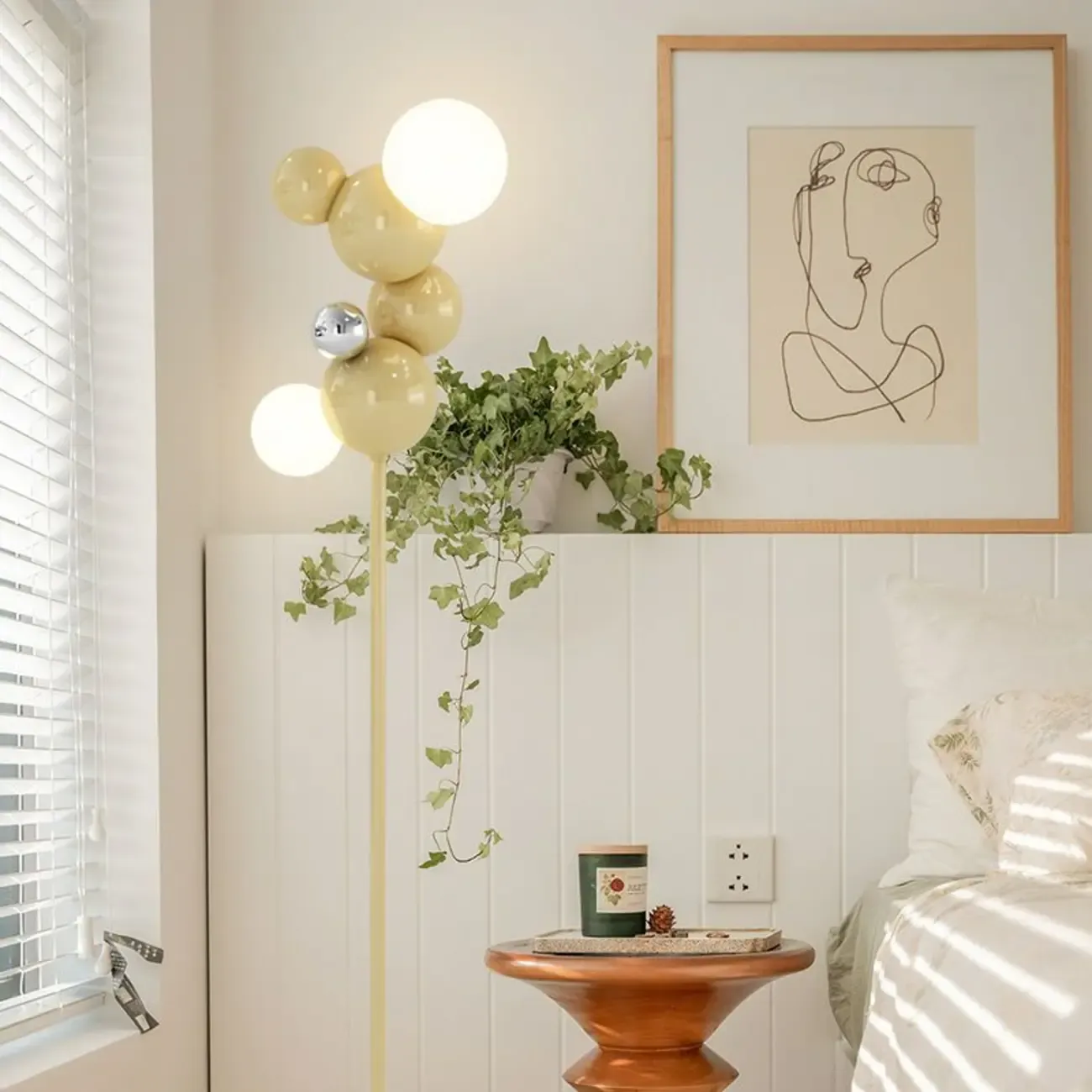2-Light Unique Modern Spherical Floor Lamp for Bedroom Image - 4