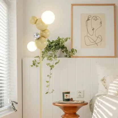 2-Light Unique Modern Spherical Floor Lamp for Bedroom Image - 4