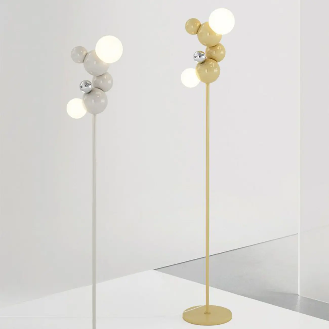 2-Light Unique Modern Spherical Floor Lamp for Bedroom Image - 10 | homeyfad