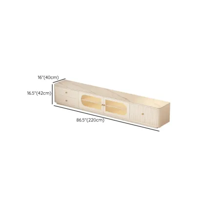 Modern Stone TV Stand with Storage and Cable Management Image - 14