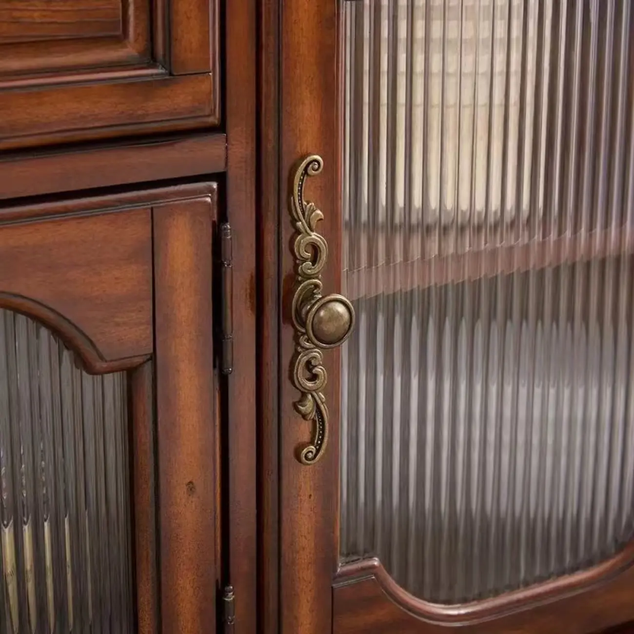 Wine Cabinet Cherry Wood Traditional Bar Glass Holder Image - 6 | homeyfad