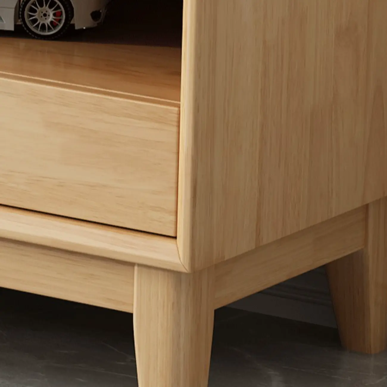 Modern Natural Wood TV Stand with Open Storage for Living Room Image - 5 | homeyfad