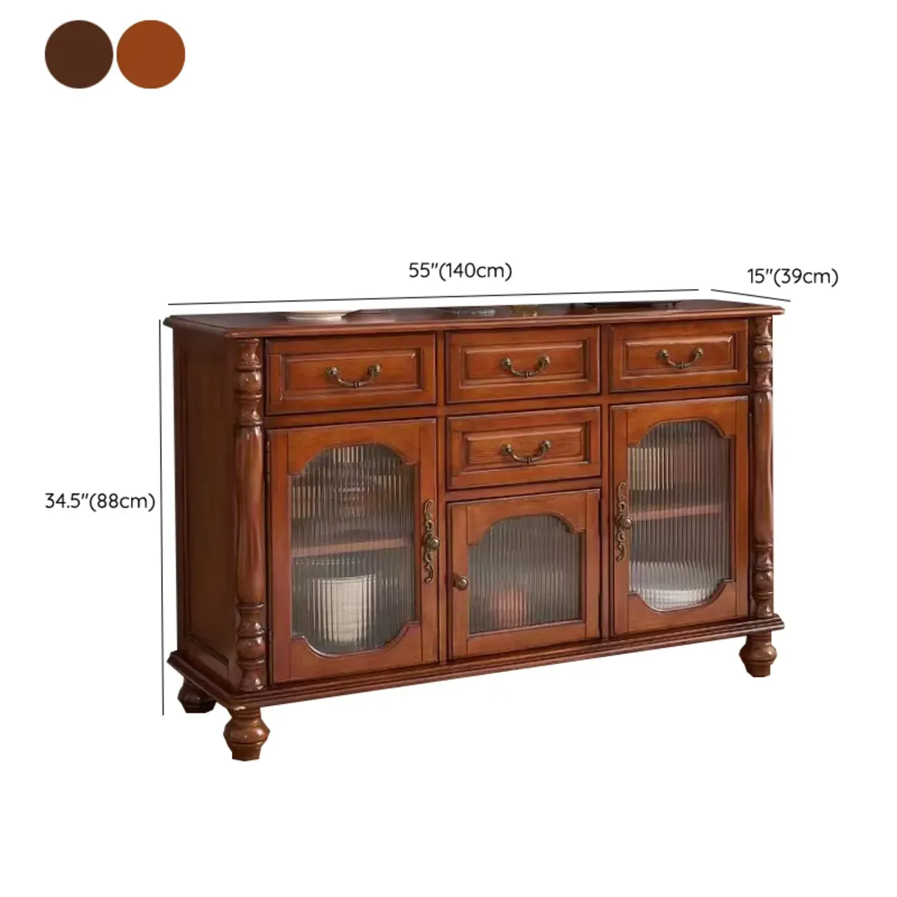 Wine Cabinet Cherry Wood Traditional Bar Glass Holder Image - 14