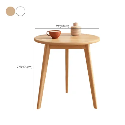 2-Tier Round Wood End Table for Living Room with Storage Image - 19