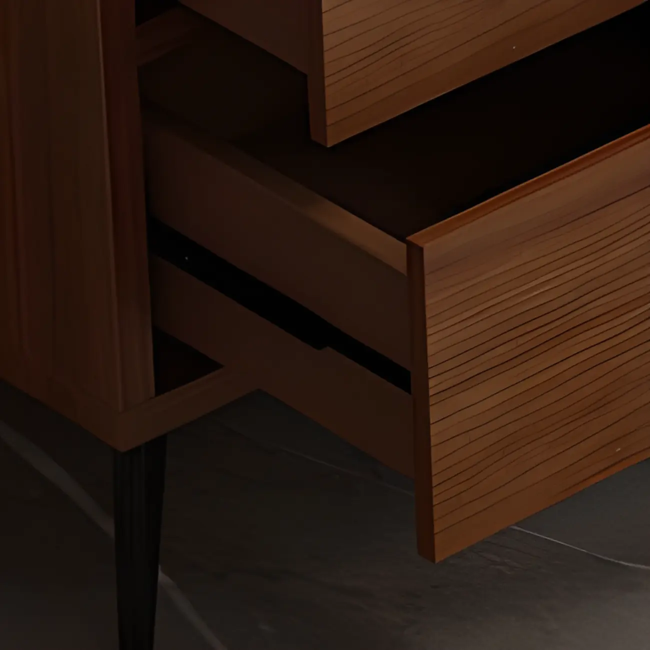 Modern Wood Freestanding Wine Cabinet with Drawers and Shelf Image - 5 | homeyfad