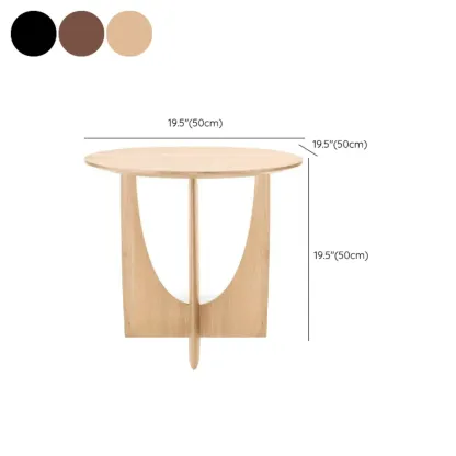 Stylish Round Black Wood End Table for Living Room #size