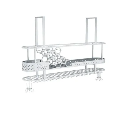 Metal Hanging Wine Rack with Glass Holder in Modern Glam Image - 5