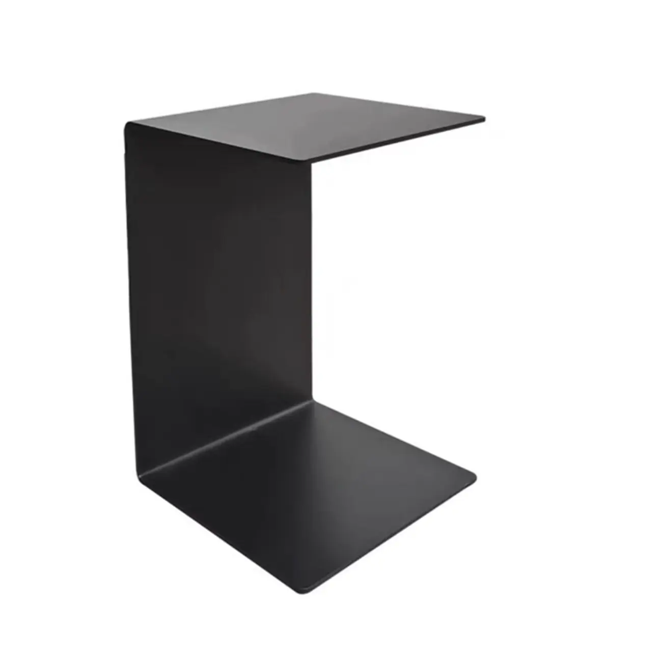  Small C-Shaped Black Metal End Table for Living Room Image - 3 | homeyfad