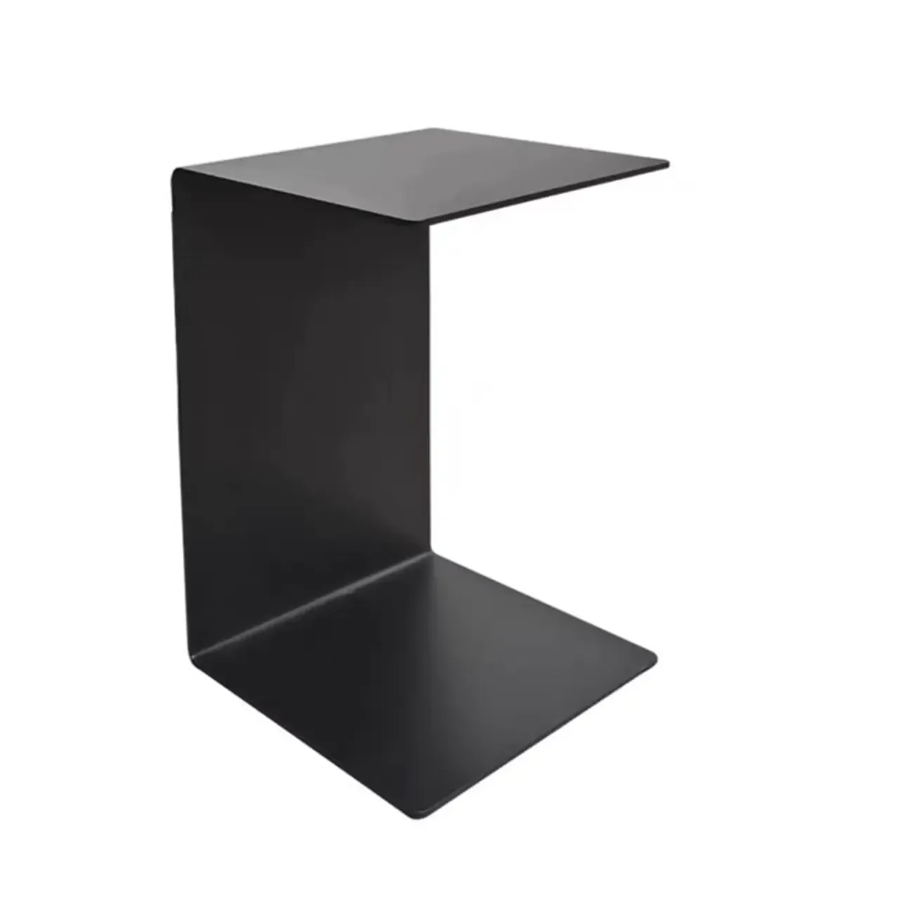  Small C-Shaped Black Metal End Table for Living Room Image - 3