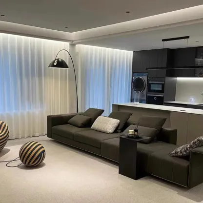  Small C-Shaped Black Metal End Table for Living Room Image - 8