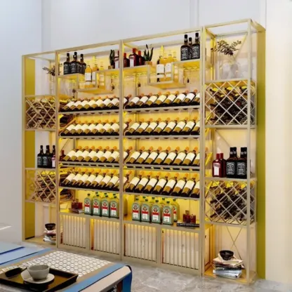 Modern Luxury Metal Wine Rack with Glass Storage Image - 1