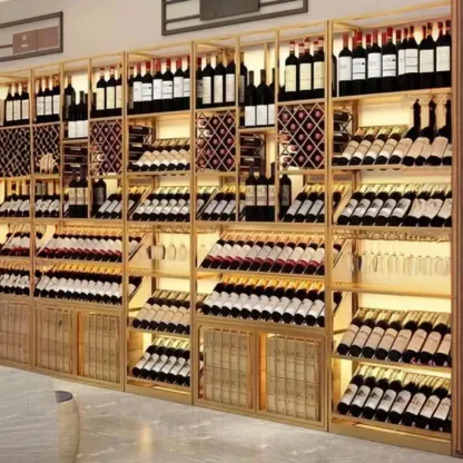 Modern Luxury Metal Wine Rack with Glass Storage Image - 3