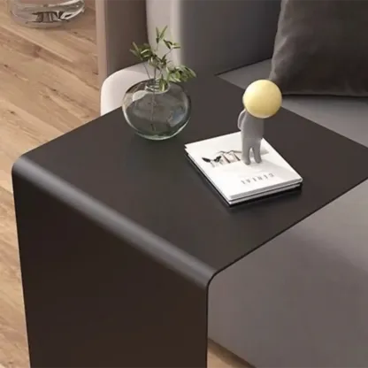  Small C-Shaped Black Metal End Table for Living Room Image - 12