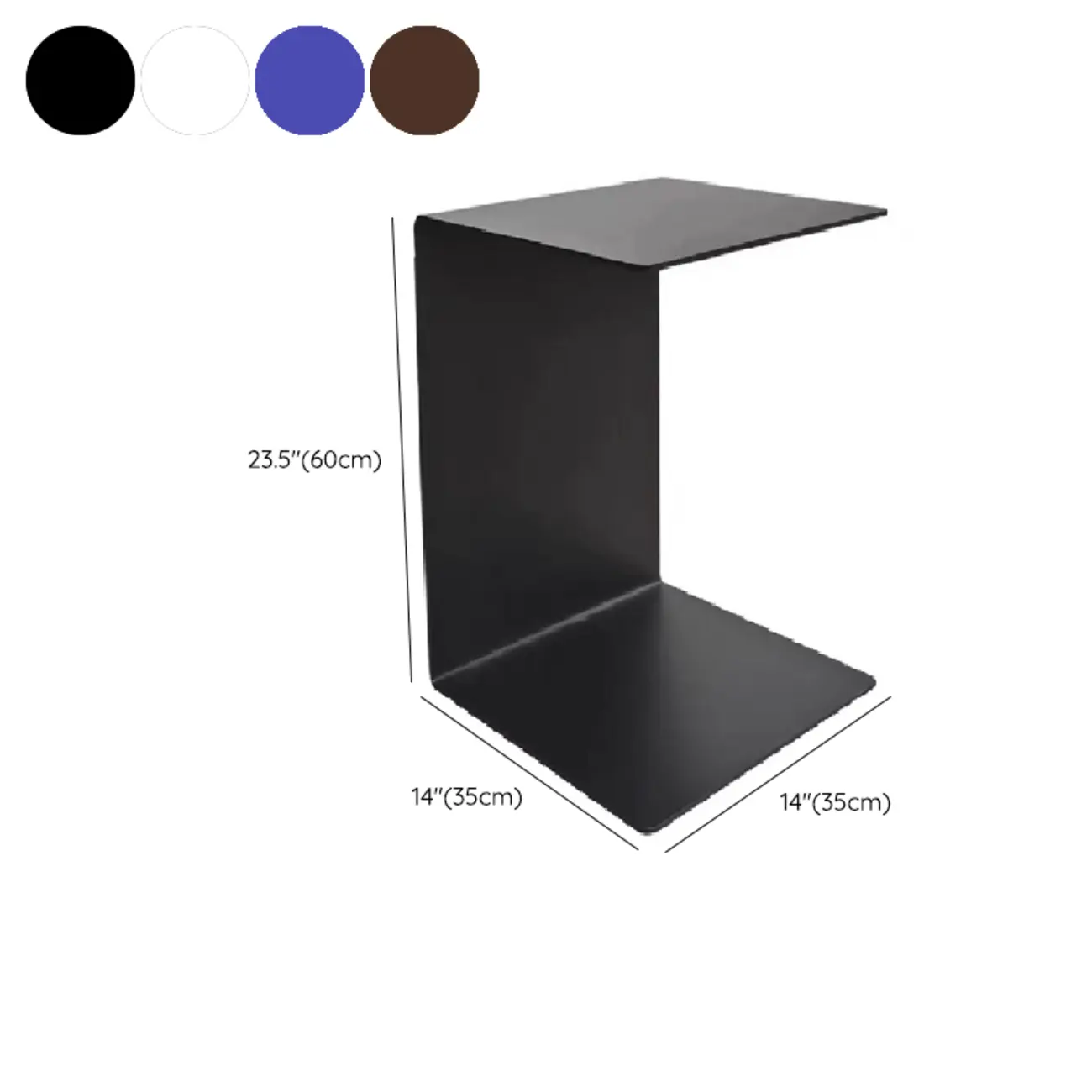  Small C-Shaped Black Metal End Table for Living Room Image - 16 | homeyfad