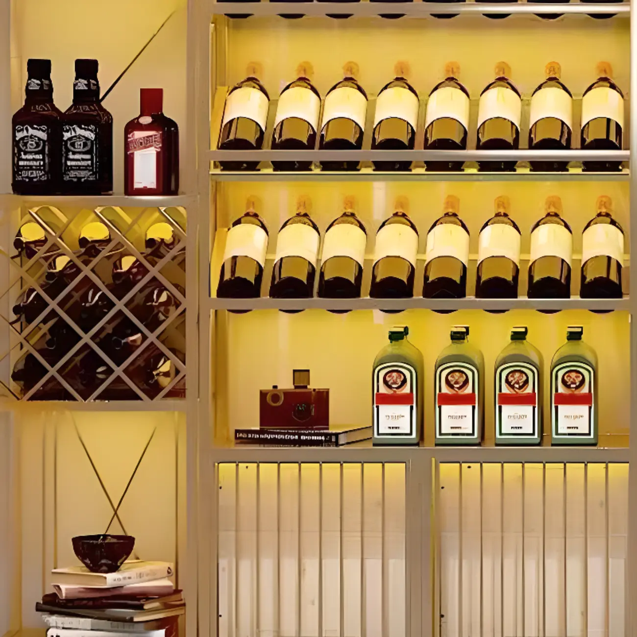 Modern Luxury Metal Wine Rack with Glass Storage Image - 16 | homeyfad