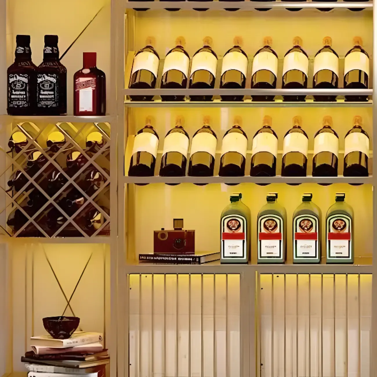 Modern Luxury Metal Wine Rack with Glass Storage Image - 16