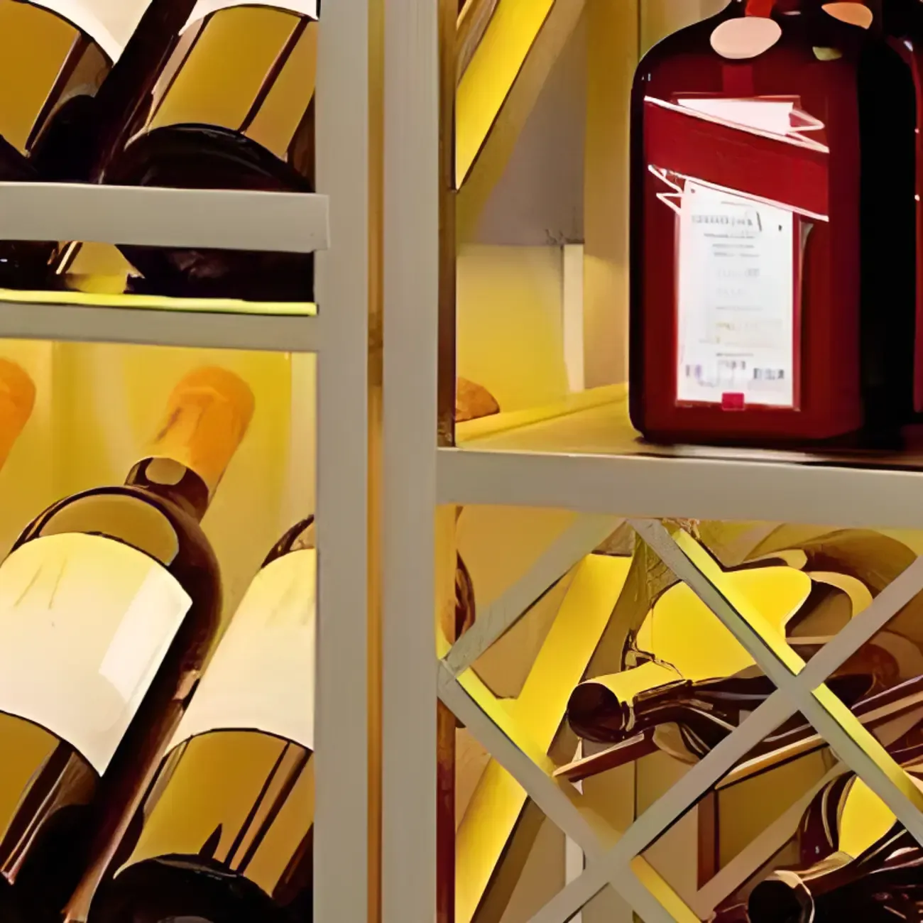 Modern Luxury Metal Wine Rack with Glass Storage Image - 17
