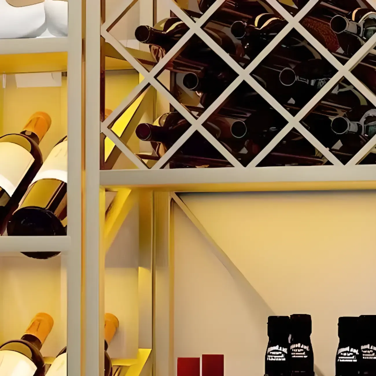 Modern Luxury Metal Wine Rack with Glass Storage Image - 18