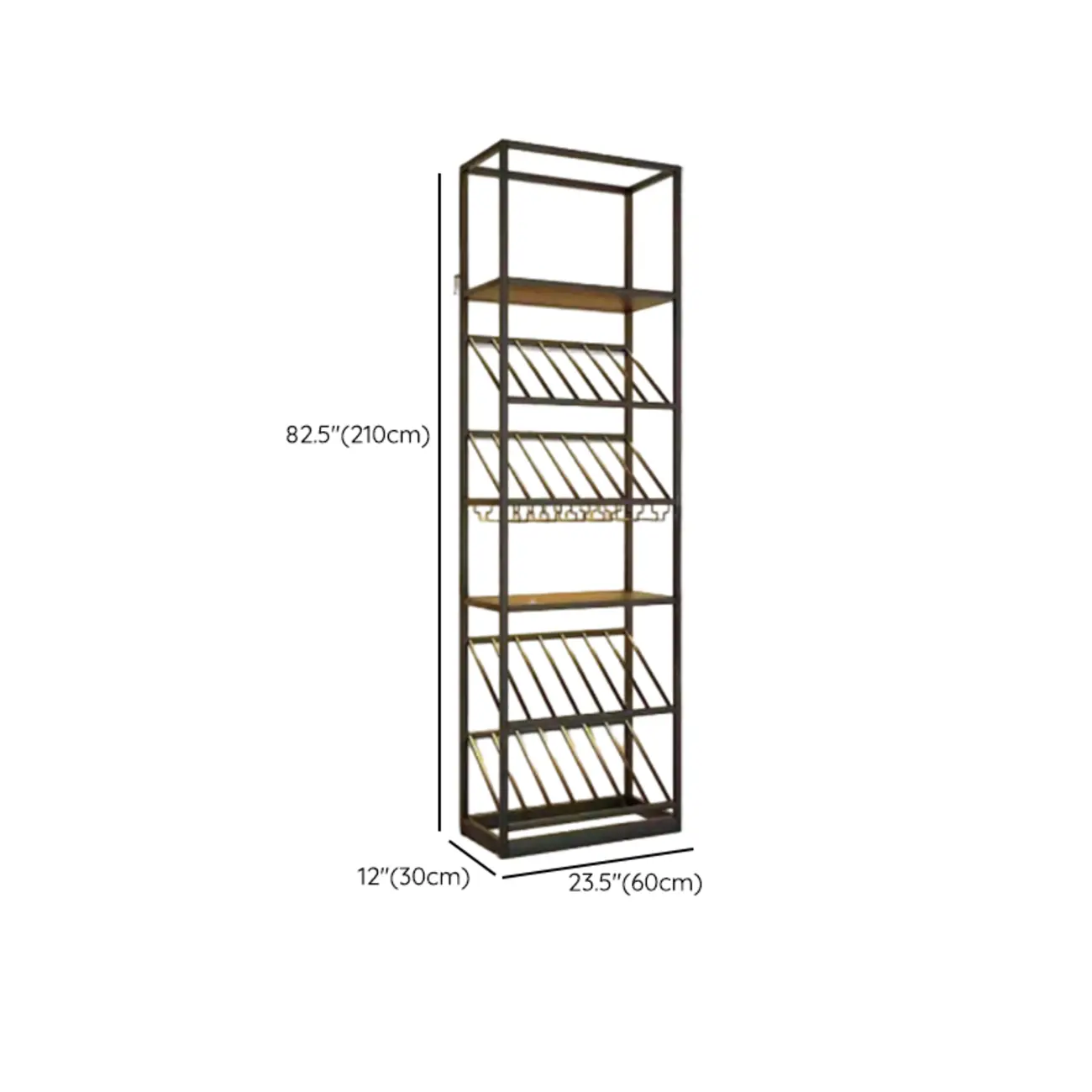 Modern Luxury Metal Wine Rack with Glass Storage #size