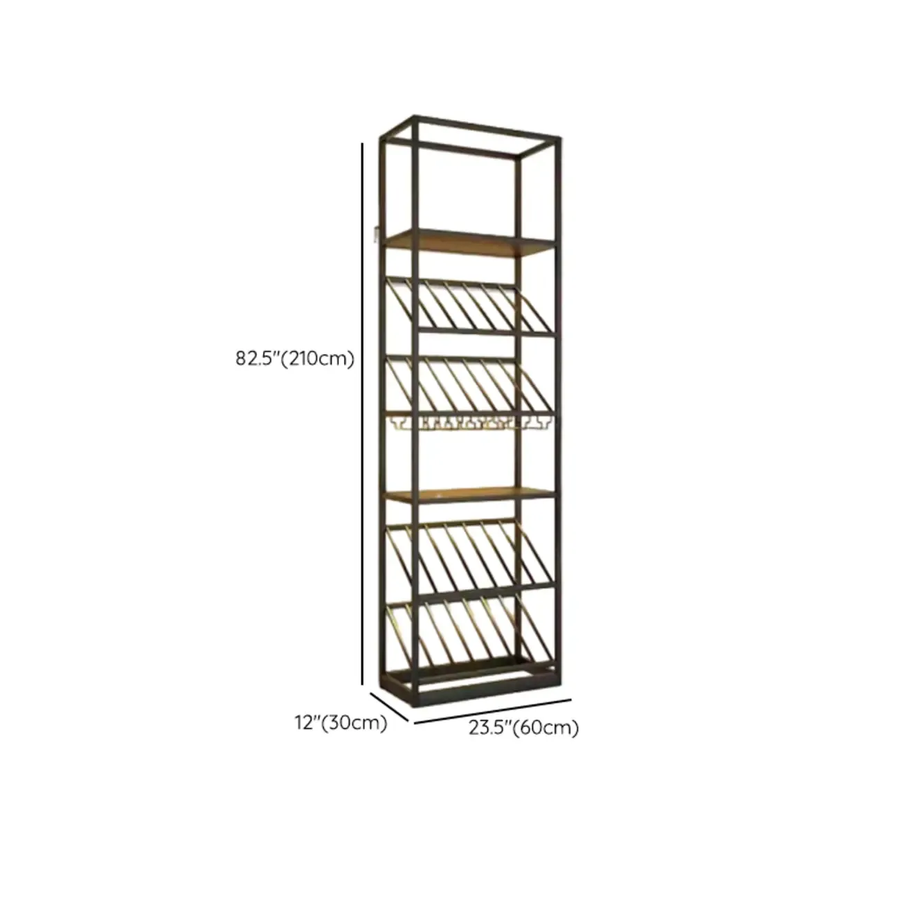 Modern Luxury Metal Wine Rack with Glass Storage #size