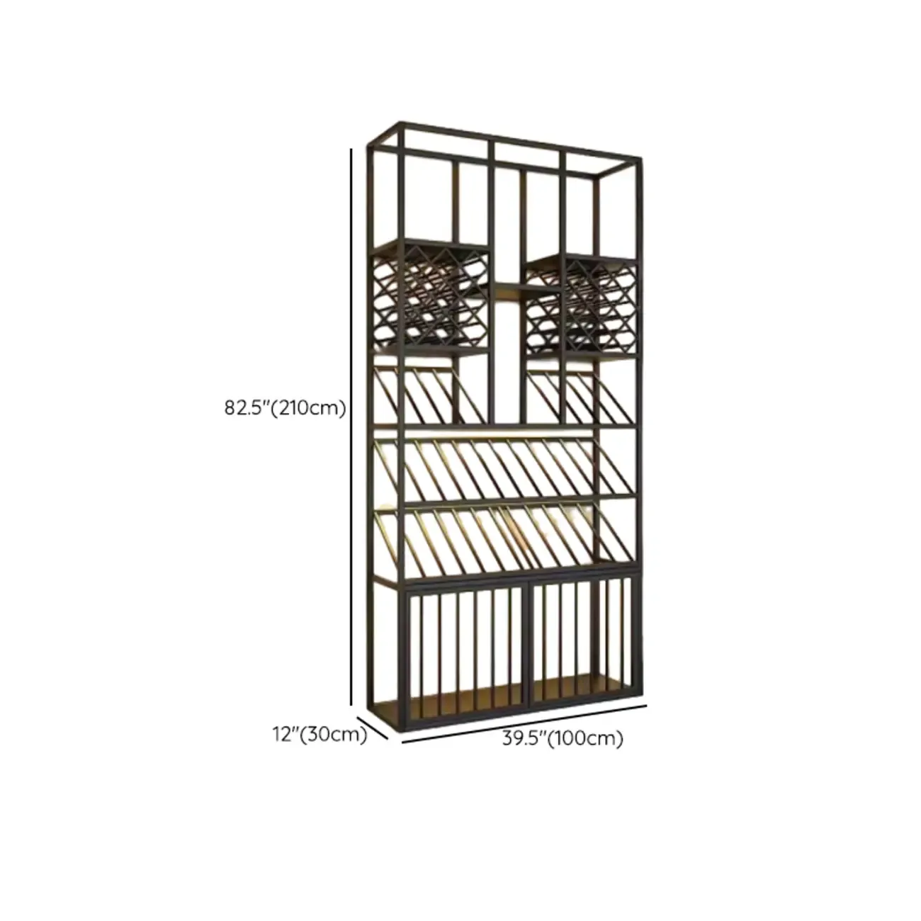 Modern Luxury Metal Wine Rack with Glass Storage Image - 20