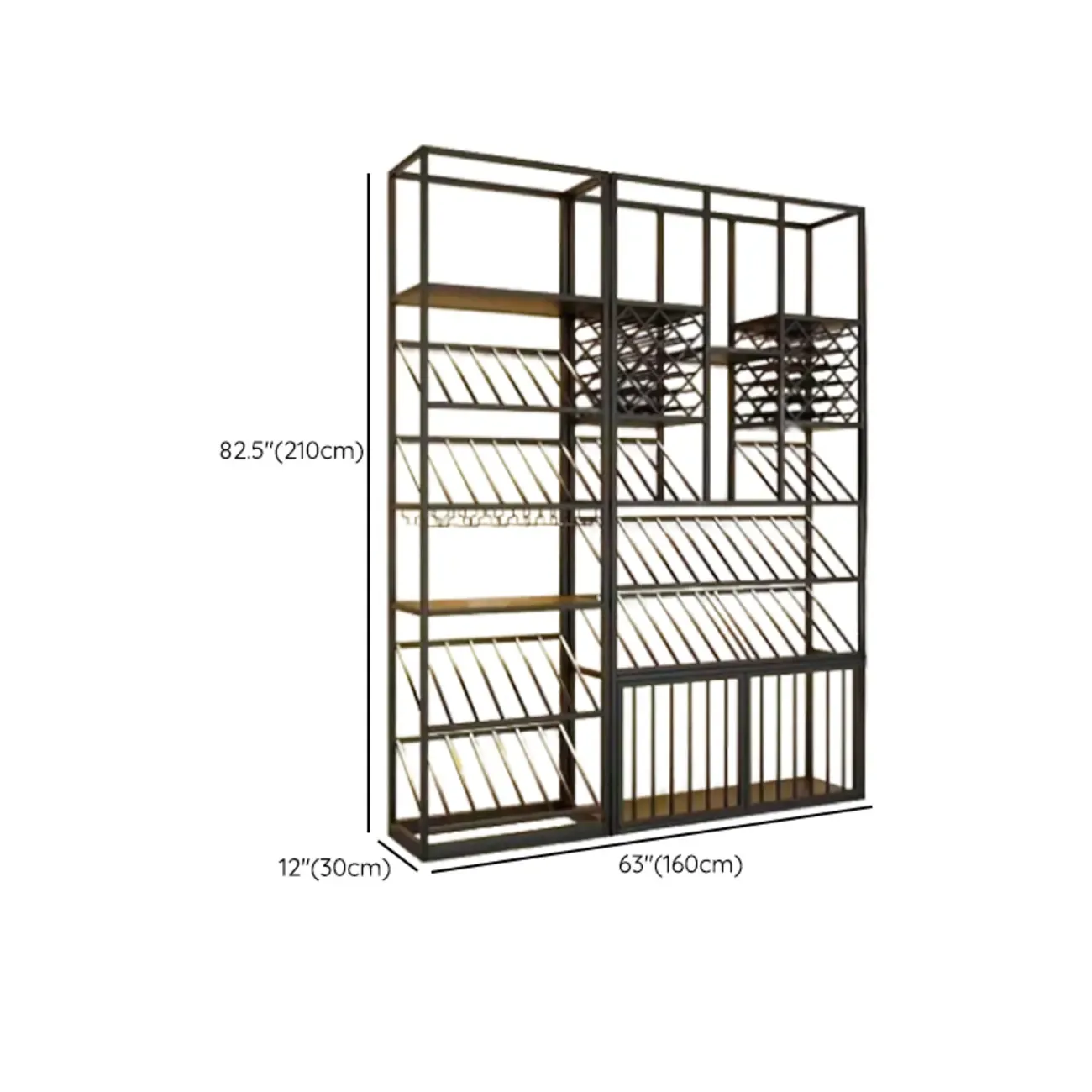 Modern Luxury Metal Wine Rack with Glass Storage Image - 21