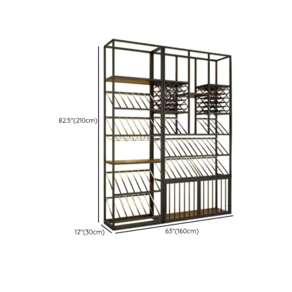 Modern Luxury Metal Wine Rack with Glass Storage Image - 21