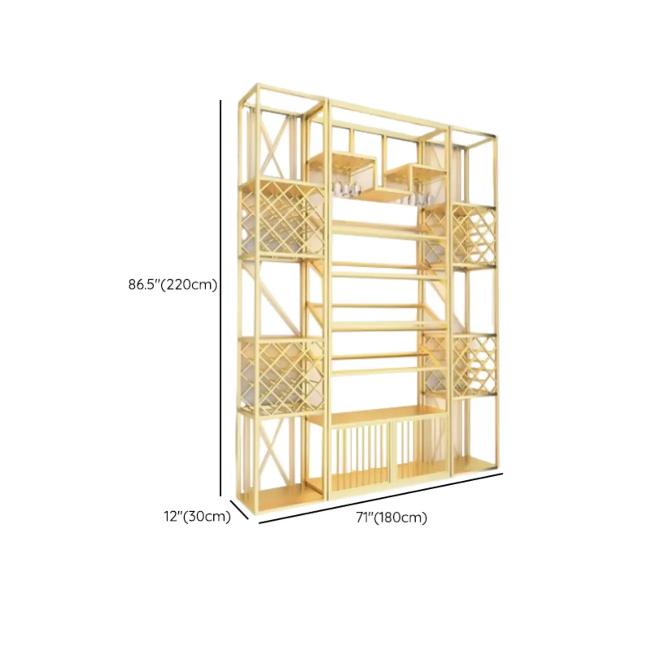 Modern Luxury Metal Wine Rack with Glass Storage Image - 23