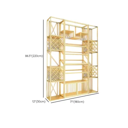 Modern Luxury Metal Wine Rack with Glass Storage Image - 23