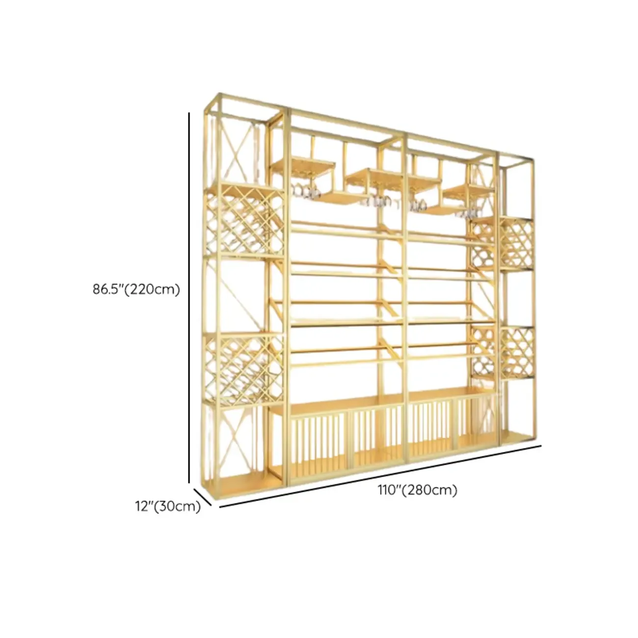 Modern Luxury Metal Wine Rack with Glass Storage Image - 26