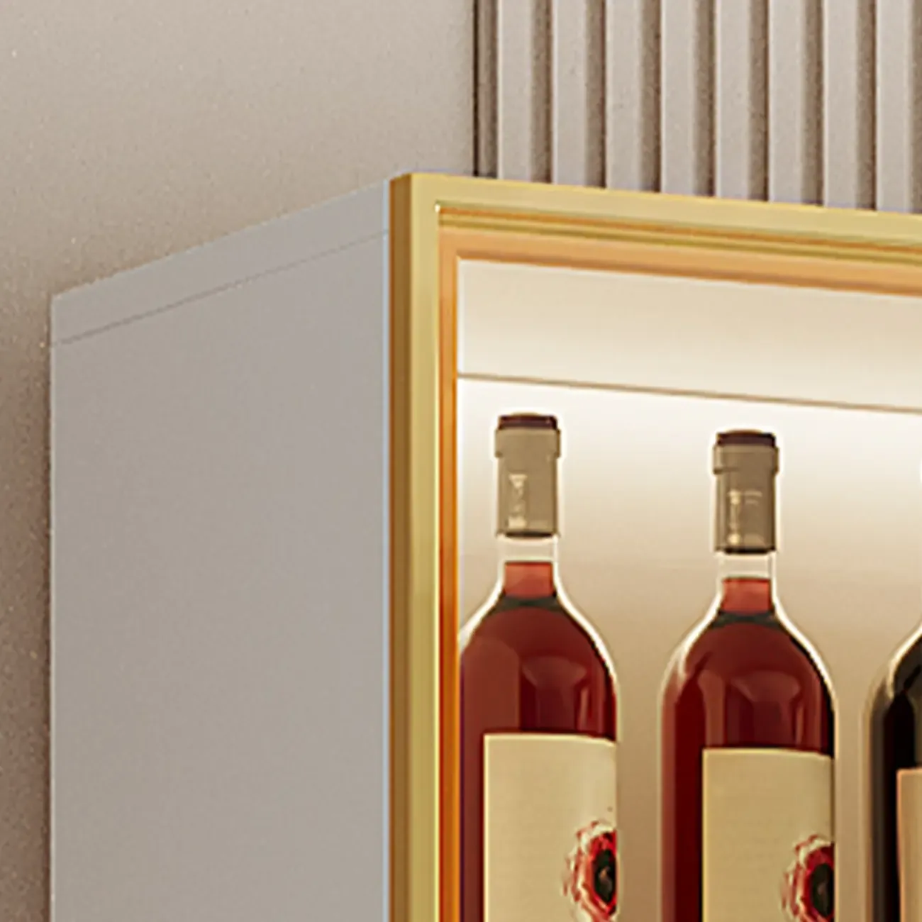 Modern Glass Wall Wine Rack with Holder and Cabinet Storage Image - 7