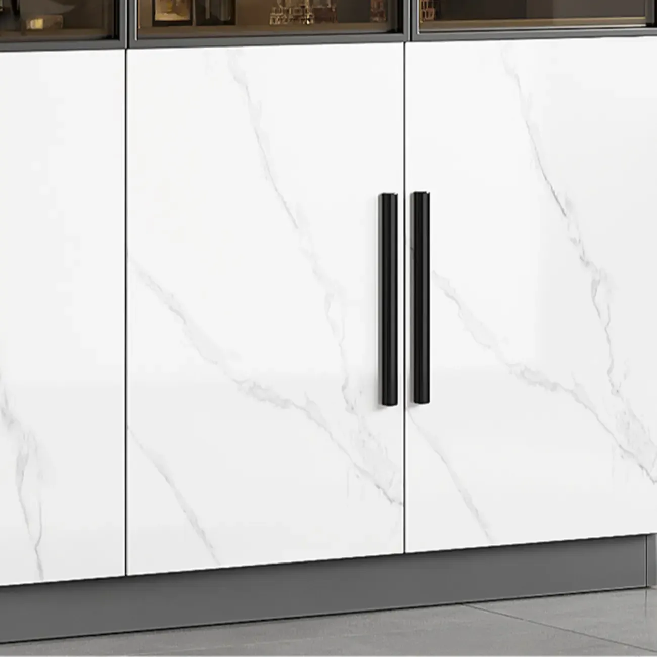 Modern Glass Wall Wine Rack with Holder and Cabinet Storage Image - 9