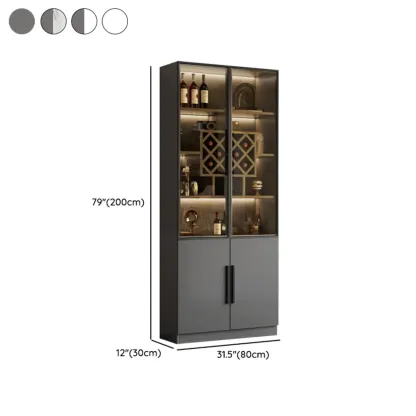 Modern Glass Wall Wine Rack with Holder and Cabinet Storage #size