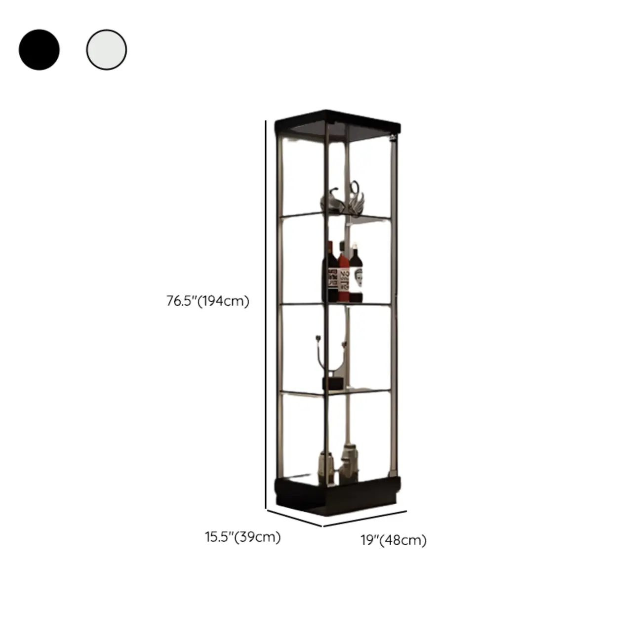 Modern White Wine Rack with Glass Cabinet Door Shelf Storage #size | homeyfad