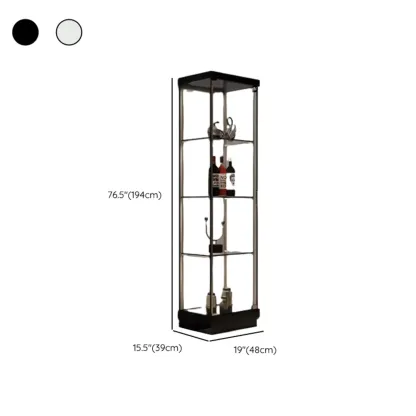 Modern White Wine Rack with Glass Cabinet Door Shelf Storage #size