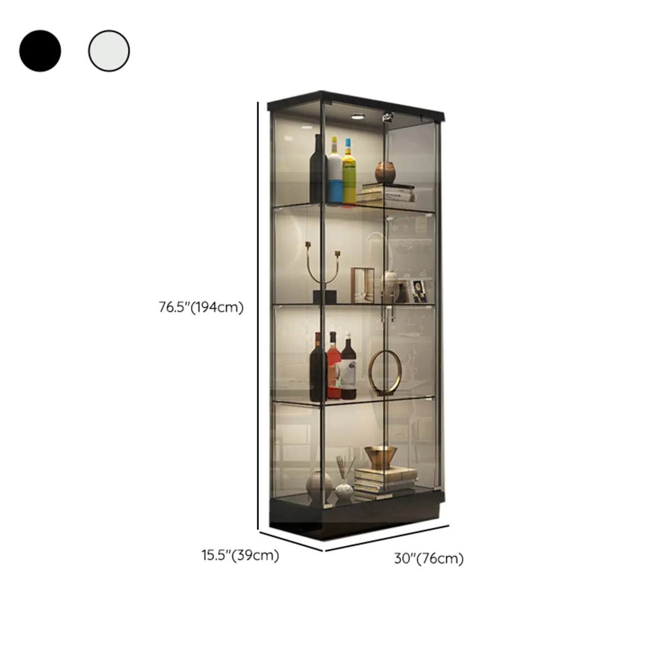 Modern White Wine Rack with Glass Cabinet Door Shelf Storage Image - 19 | homeyfad