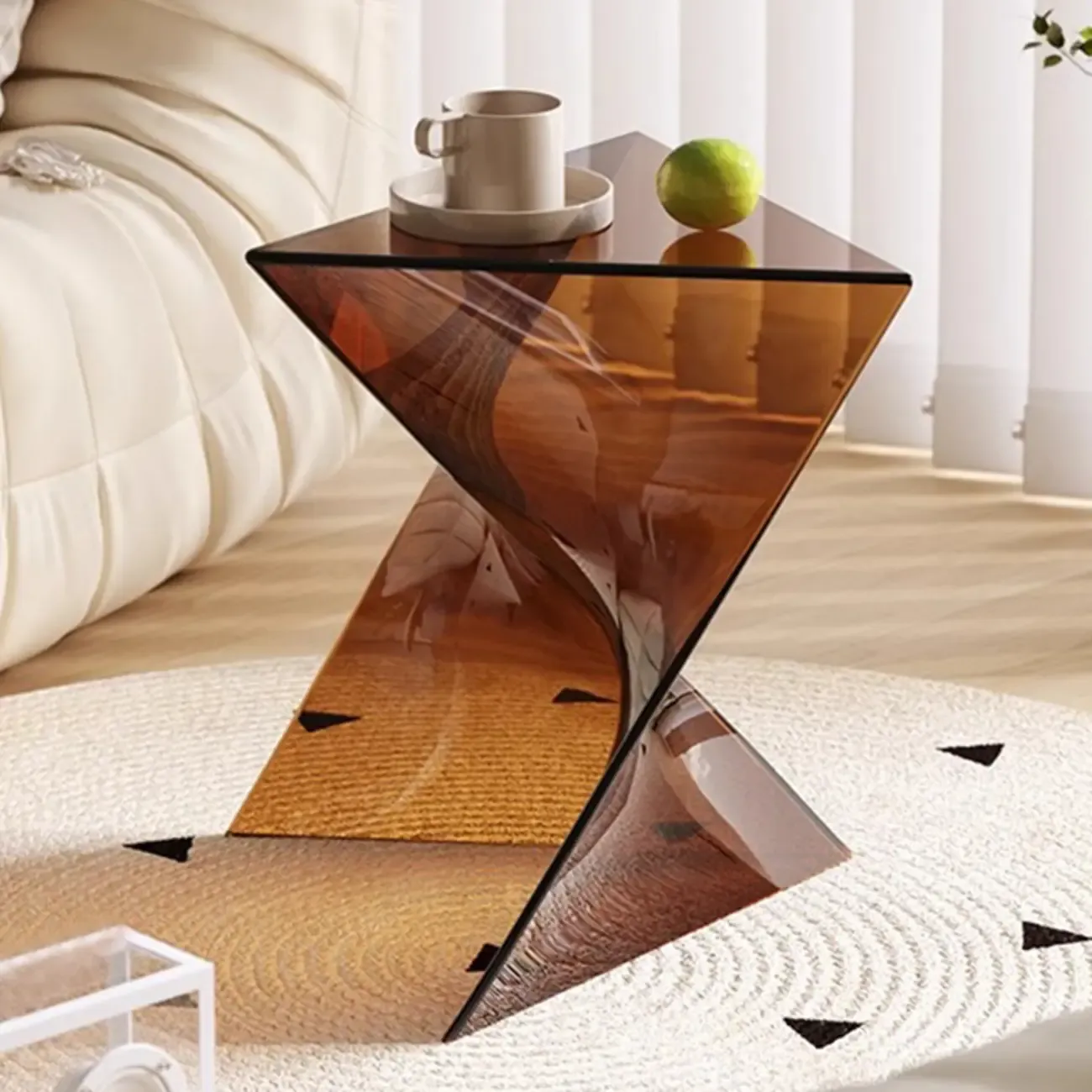 Unique Modern Clear Acrylic End Table for Living Room Image - 4