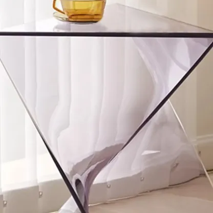 Unique Modern Clear Acrylic End Table for Living Room Image - 15