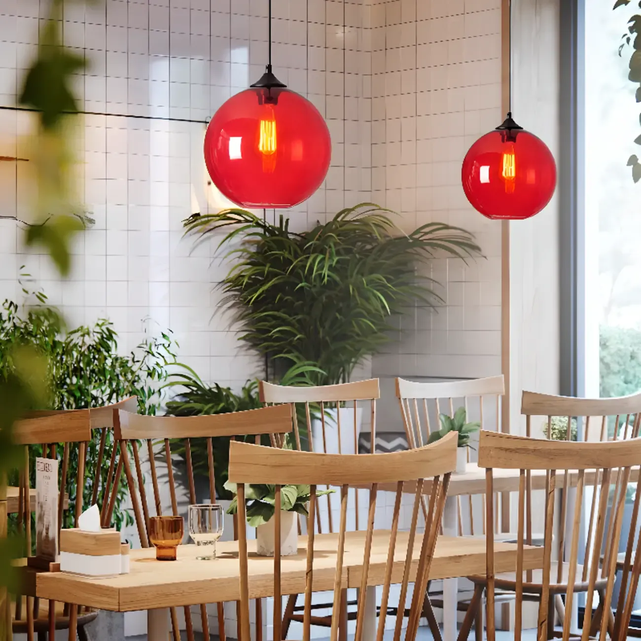 Modern Single Glass Globe Pendant Light for Residential Use Image - 4