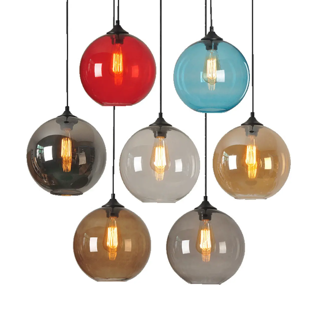 Modern Single Glass Globe Pendant Light for Residential Use Image - 5 | homeyfad