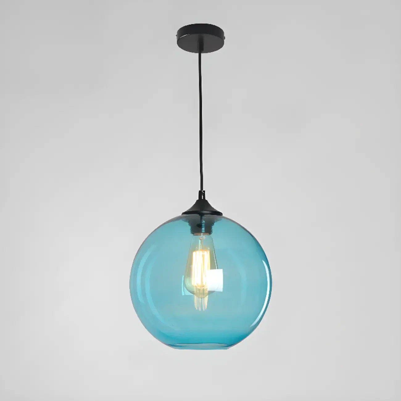 Modern Single Glass Globe Pendant Light for Residential Use Image - 9