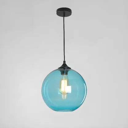 Modern Single Glass Globe Pendant Light for Residential Use Image - 9