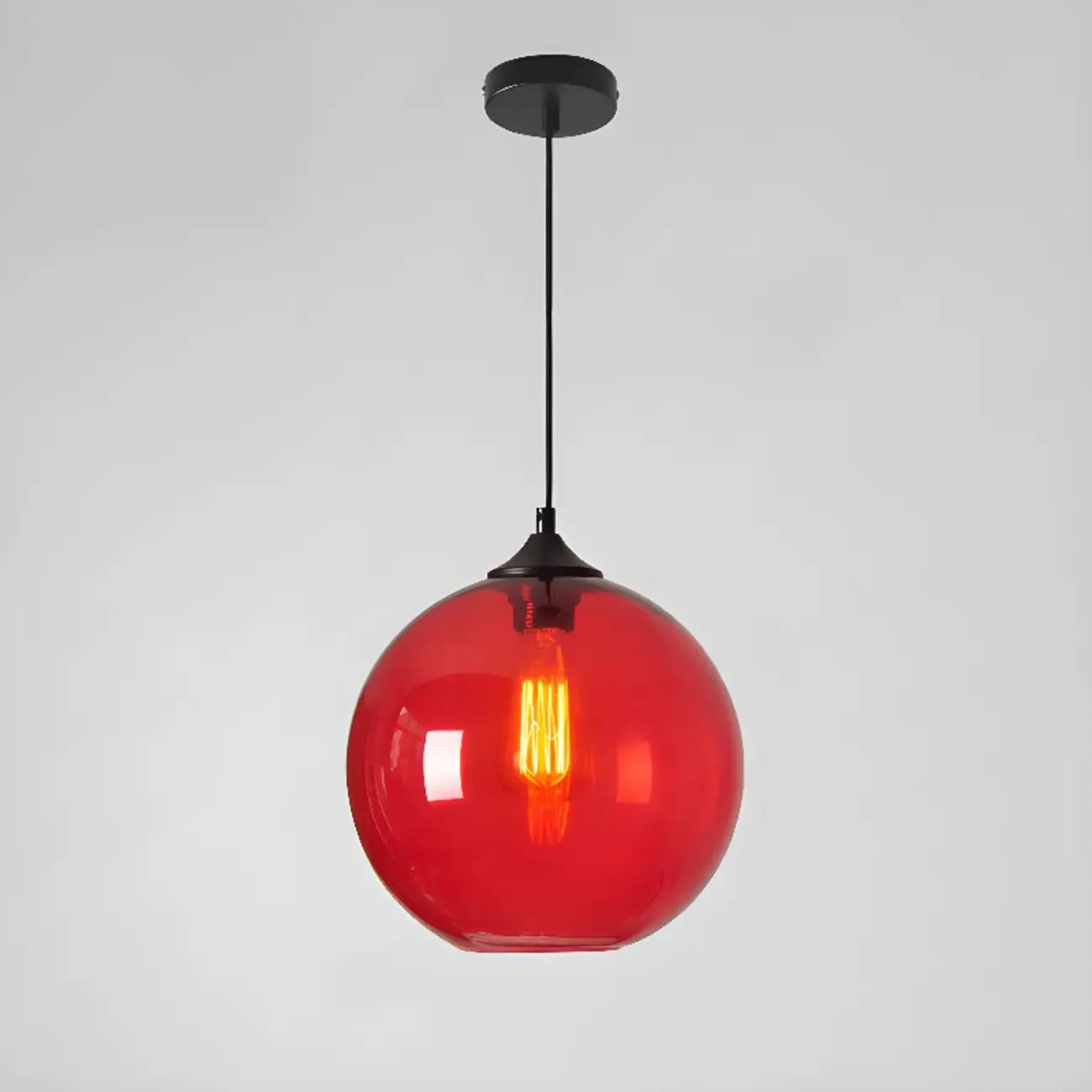 Modern Single Glass Globe Pendant Light for Residential Use Image - 10
