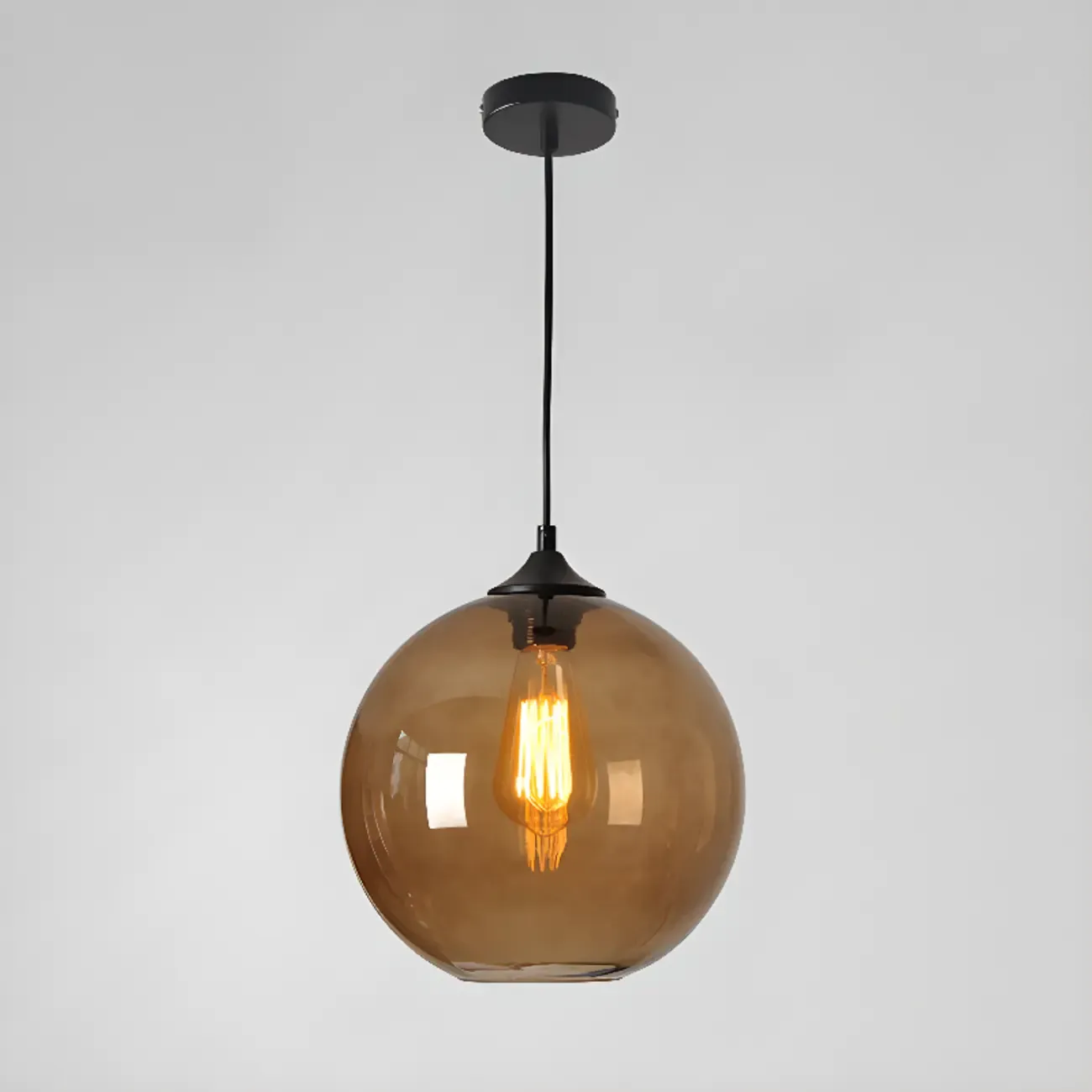 Modern Single Glass Globe Pendant Light for Residential Use Image - 11