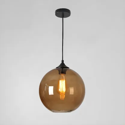 Modern Single Glass Globe Pendant Light for Residential Use Image - 11
