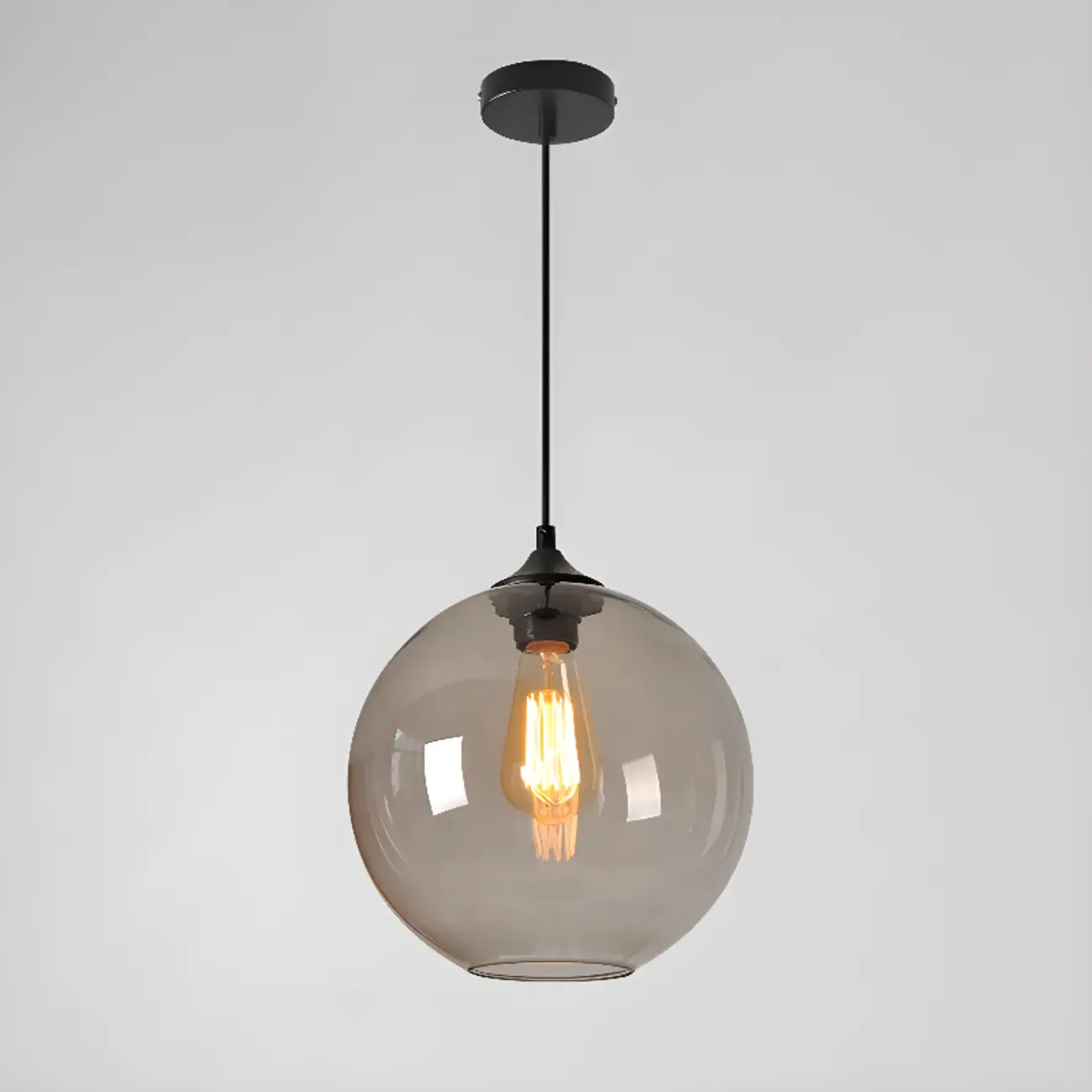 Modern Single Glass Globe Pendant Light for Residential Use Image - 13