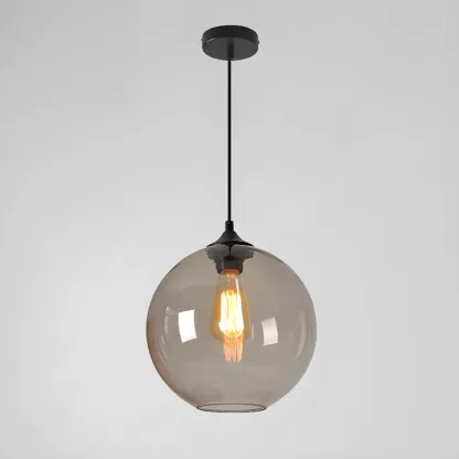Modern Single Glass Globe Pendant Light for Residential Use Image - 13